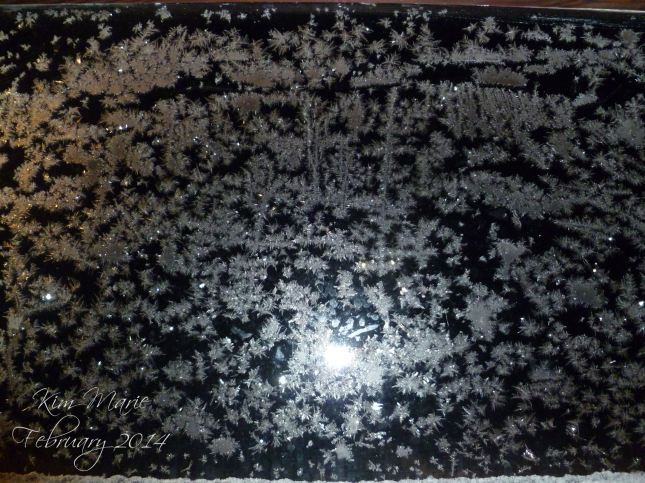 Ice markings on window. At least it's not this cold yet!